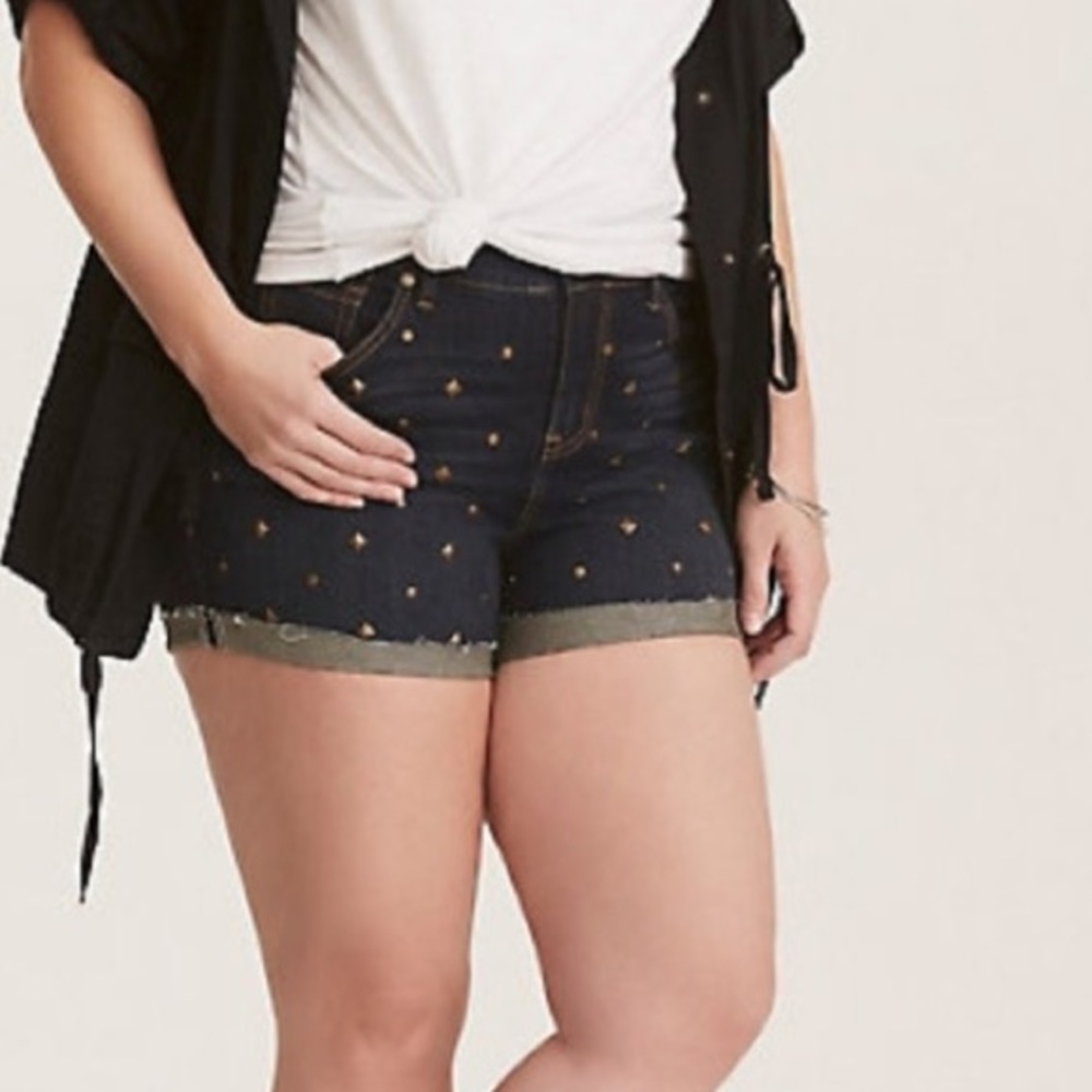 Torrid studded denim shorts